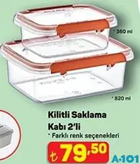 KİLİTLİ SAKLAMA KABI 2'Lİ